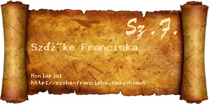 Szőke Franciska névjegykártya