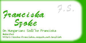 franciska szoke business card